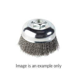 Cup Brush Crimped Wire High Carbon Steel 75mm Dia M10 